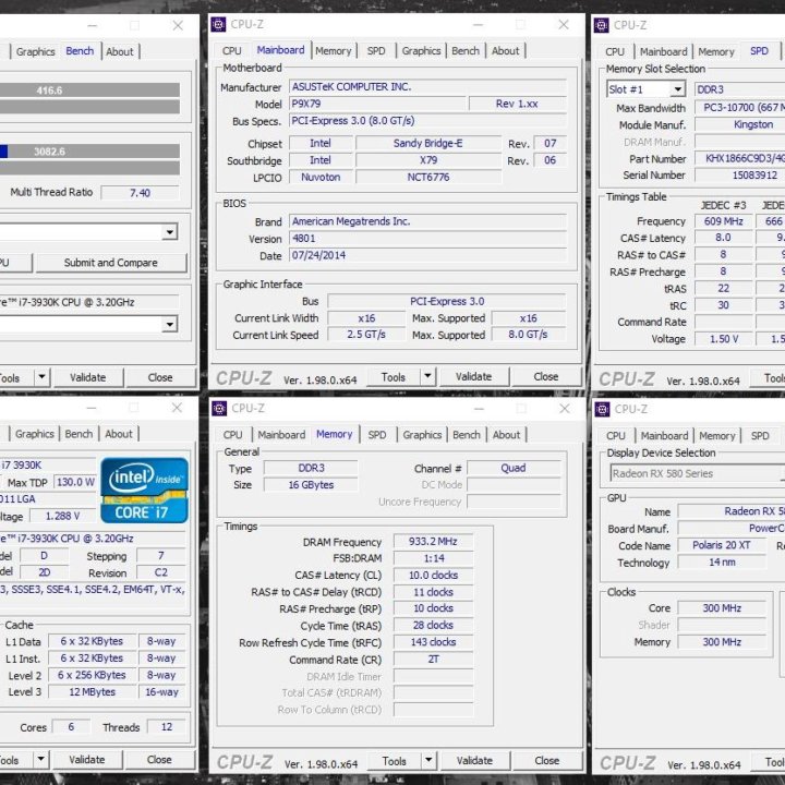 I7 3930k p9x79 rx580 ddr3 16gb