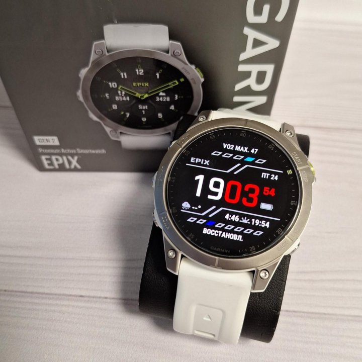 Часы Garmin Epix (Gen2) Sapphire Titanium White