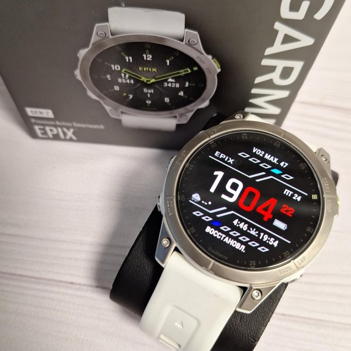 Часы Garmin Epix (Gen2) Sapphire Titanium White