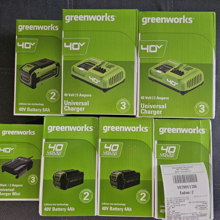 Новая аккумуляторная батарея greenworks G40B8 40V