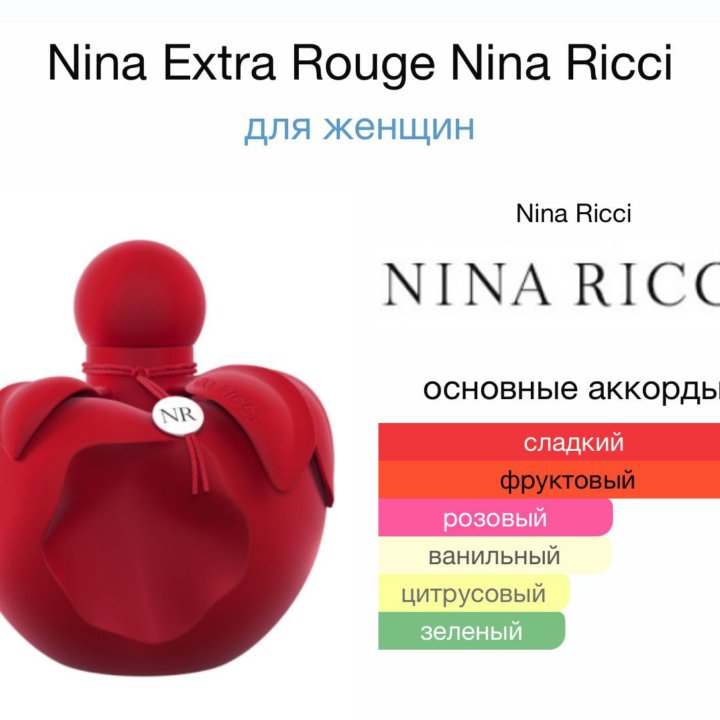 Женские духи Nina Extra Rouge Nina Ricci 80 мл.