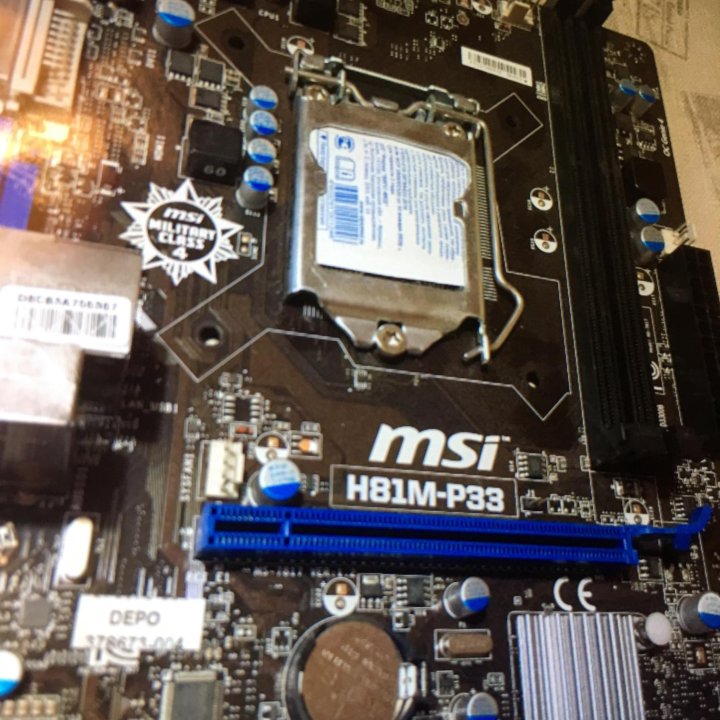 Материнская плата для ПК. MSI H81M-33. Coket 1150