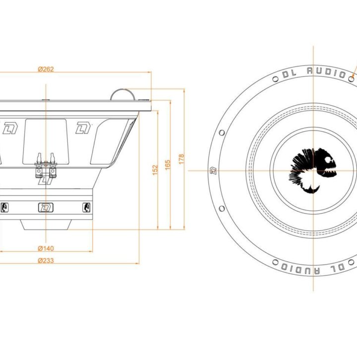 DL Audio Piranha 10/12 сабвуфер + Защитная сетка