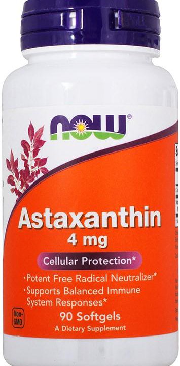 Антиоксиданты NOW Astaxanthin 4 мг softgels 60 капсул