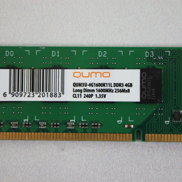 Оперативная память DDR3L 4 GB 1600 MHz qumo