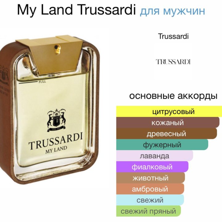 Мужские духи My Land Trussardi 50 мл. Оригинал