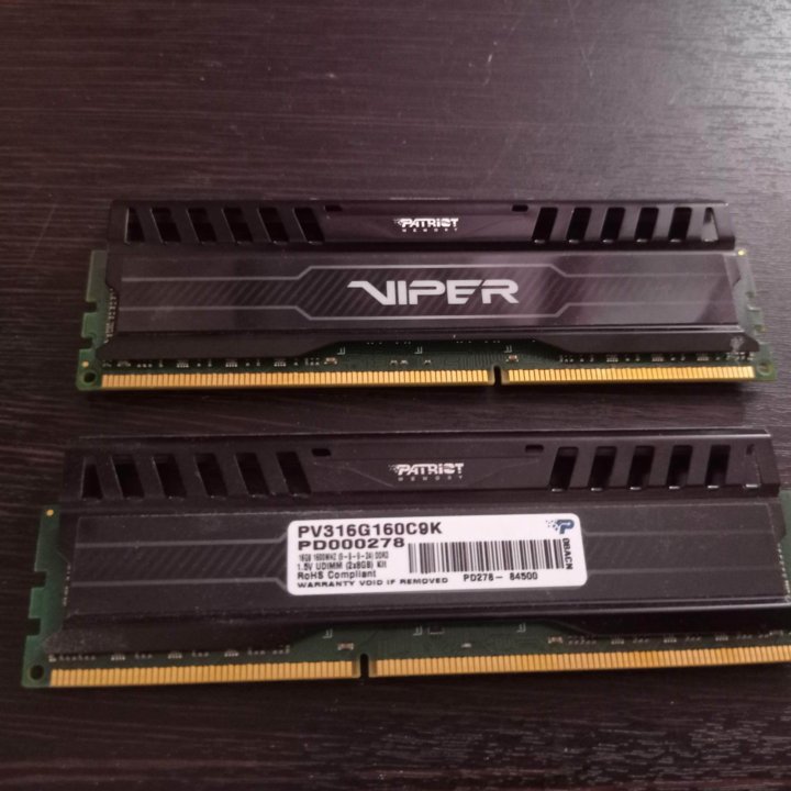 Оперативка Patriot Viper 3 DDR3 2*8гб 1600мгц