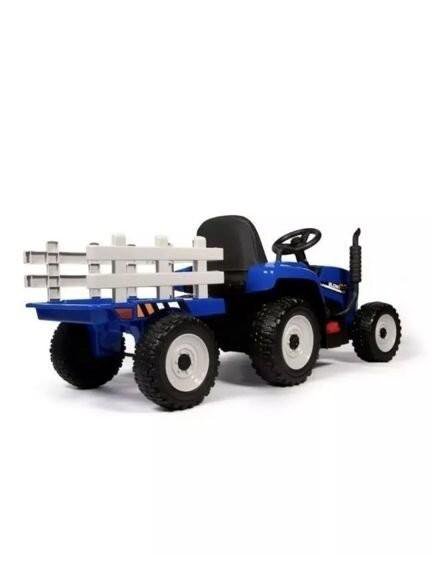 Электромобиль синий трактор с прицепом