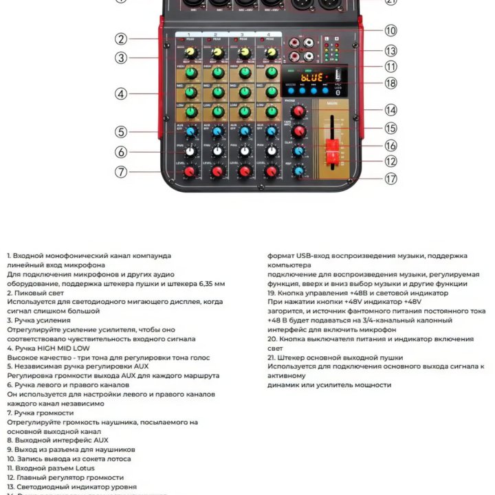 Микшерные пульты с блютуз Новые