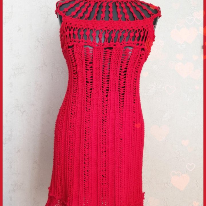 Платье крючком 44-46 вязаное