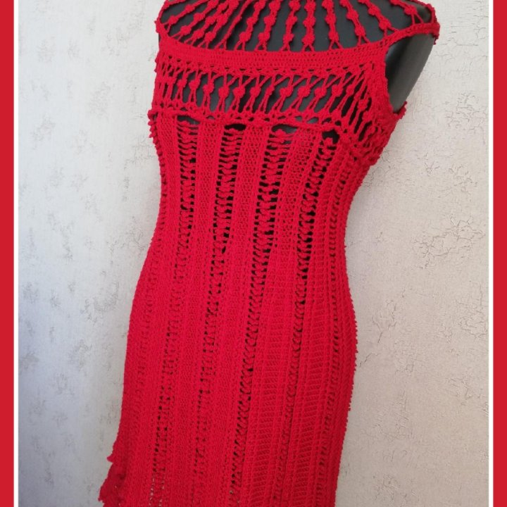 Платье крючком 44-46 вязаное