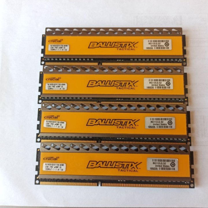 Редкая крутая Ballistix 4x4GB 16GB DDR3 1333 CL7