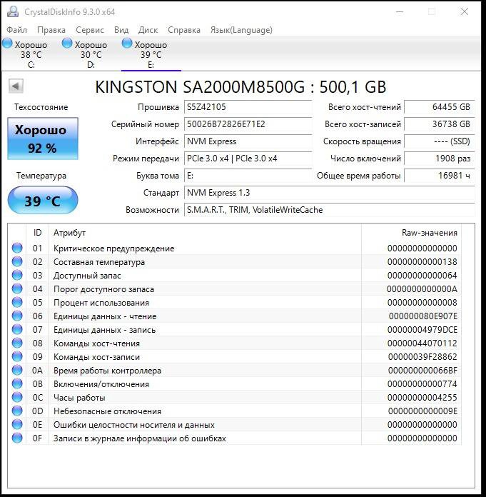 500 гб SSD M.2 накопитель Kingston A2000 SA2000M8