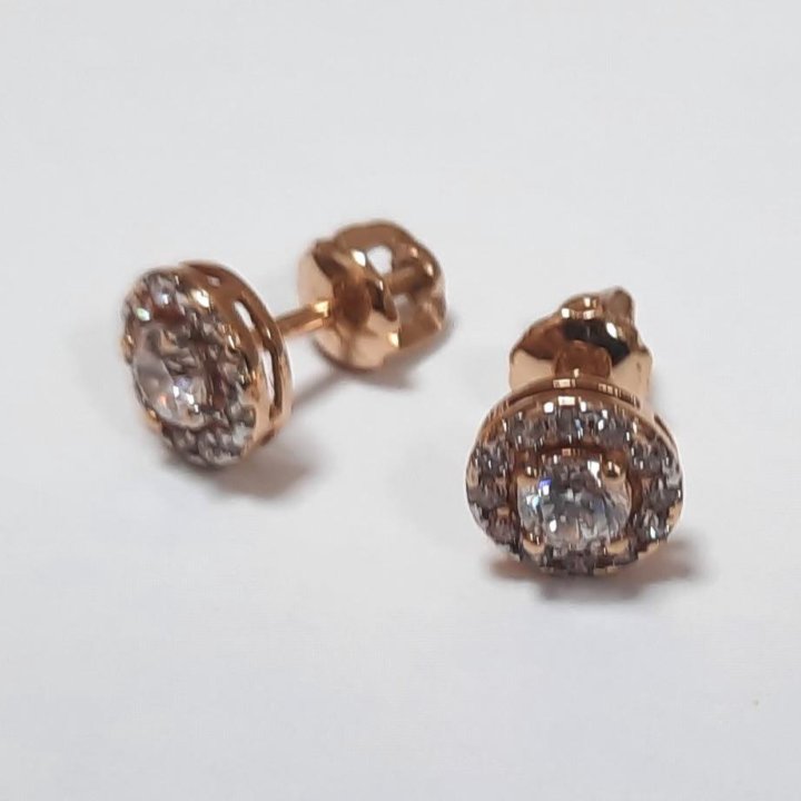 СЕРЬГИ ЗОЛОТО 585 пр. вес 1,55 гр.