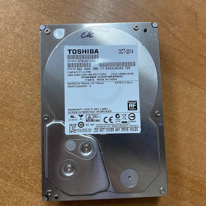 SATA 6Gb/s HDD 2Tb Toshiba DT01ACA200