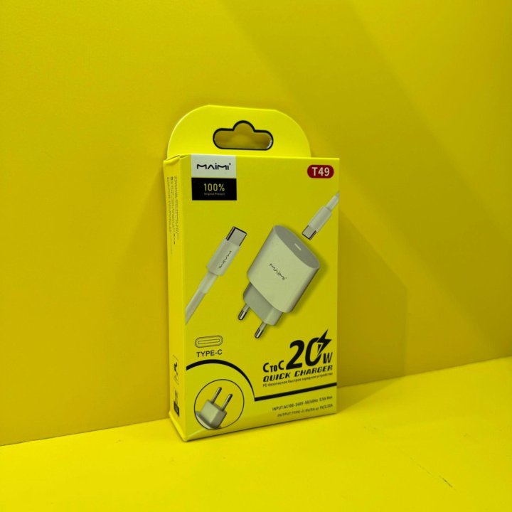 Адаптер с кабелем Type-C MAIMI T49 20W