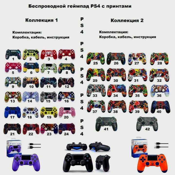 Беспроводной контроллер PS4 с принтом