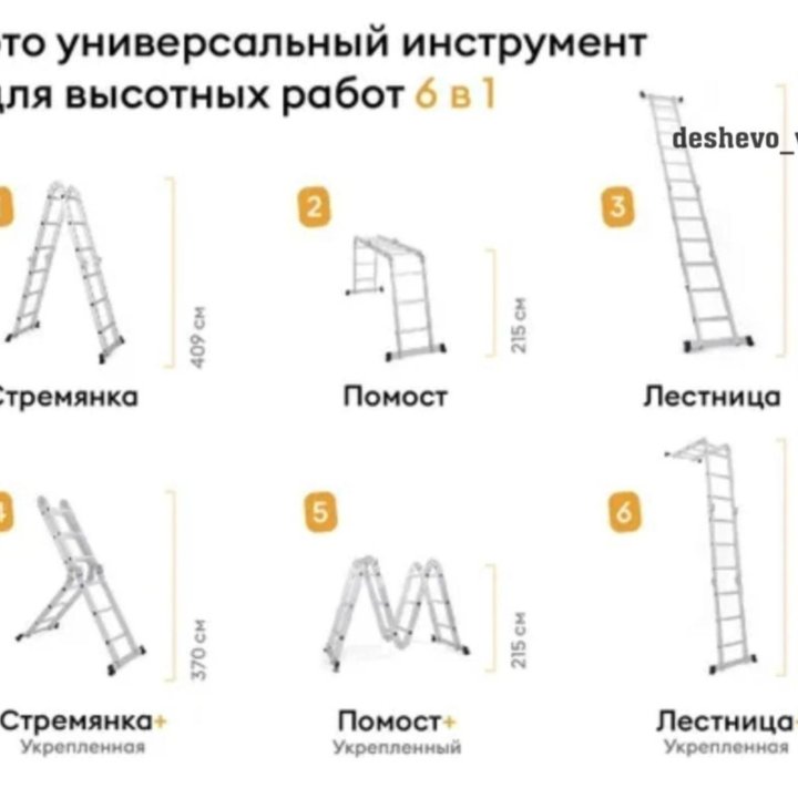 Лестница-трансформер 8.2м/ 4*7 четырехсекционная