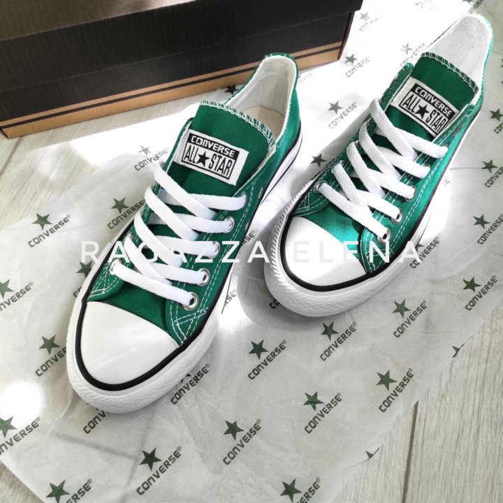 Новые Converse зелёные кеды унисекс