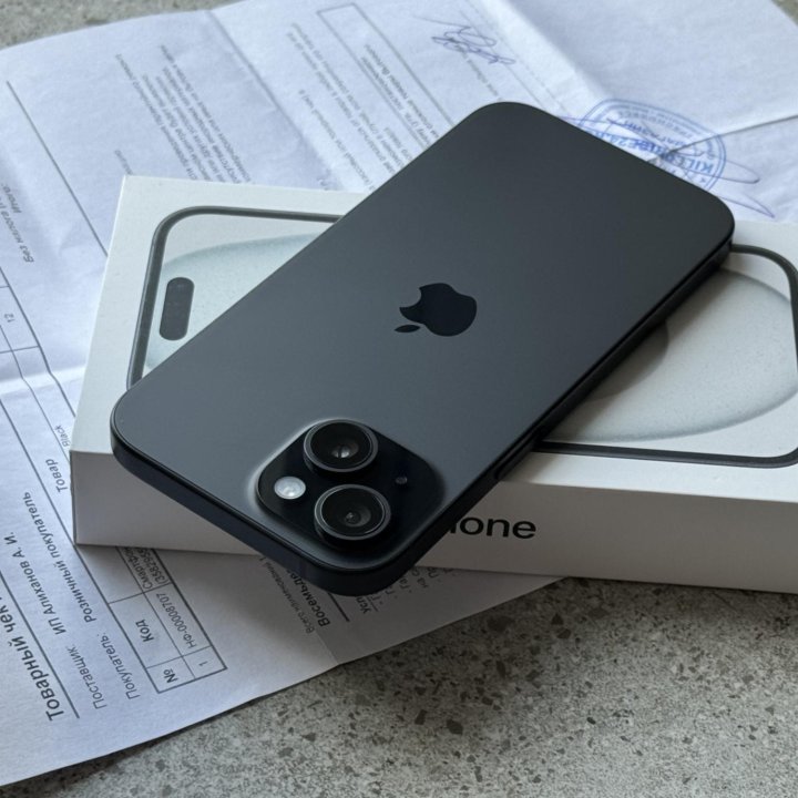 100% АКБ. iPhone 15 128Gb. Чек. Гарантия