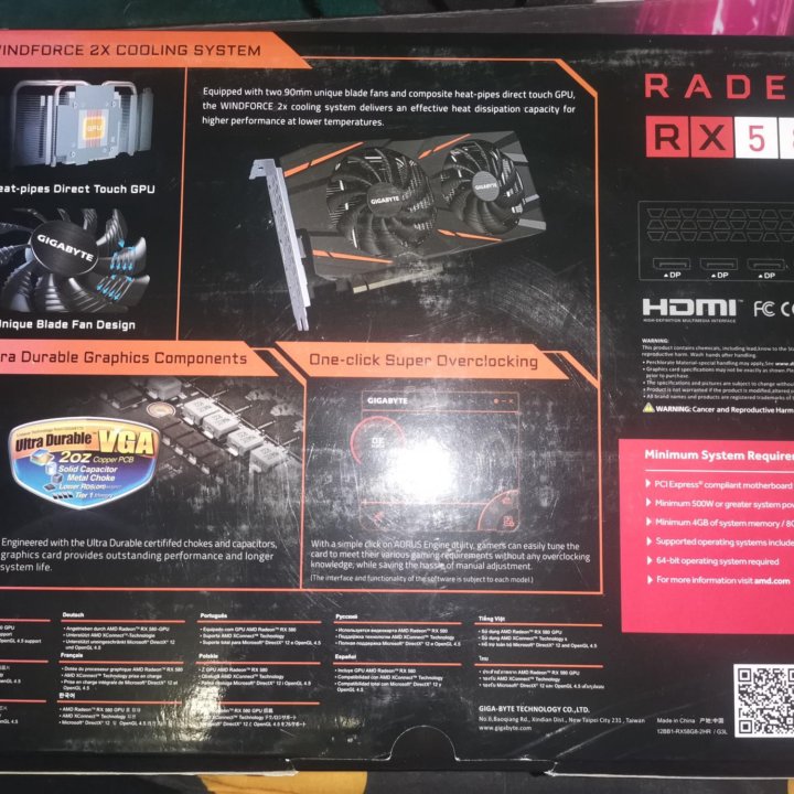 Видеокарта gigabyte radeon RX 580 8gb