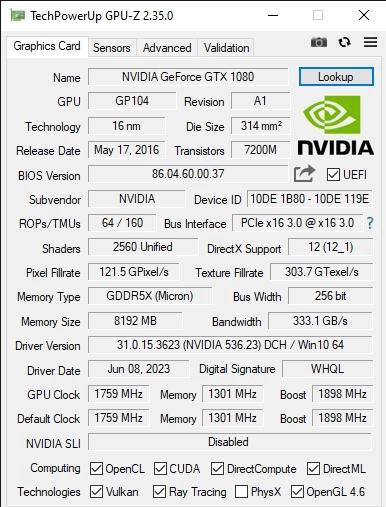 GTX 1080, i7-6700, NVMe SSD