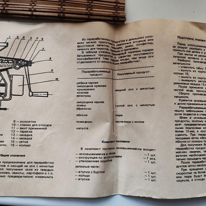 Соковыжималка св-120. СССР, 1991