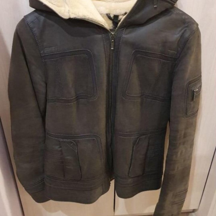 Дубленка со съемным капюшоном(Пилот)