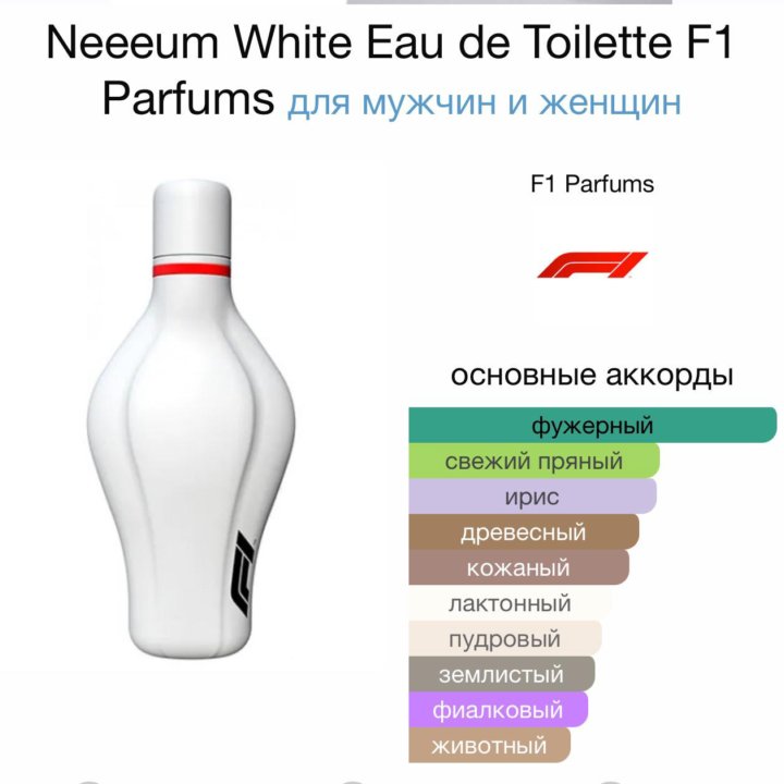 Духи Neeeum White Formula1, 75 мл. Оригинал