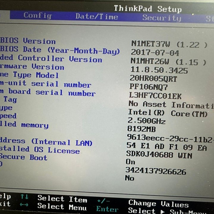 LENOVO THINKPAD X1 Carbone 5gh Gen, 20HR, INTEL co