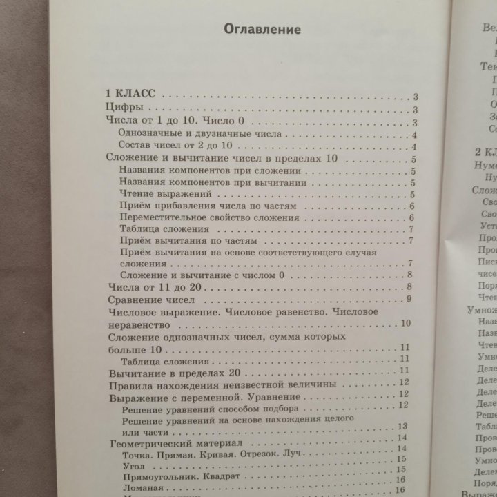 Справочник по математике для начальной школы