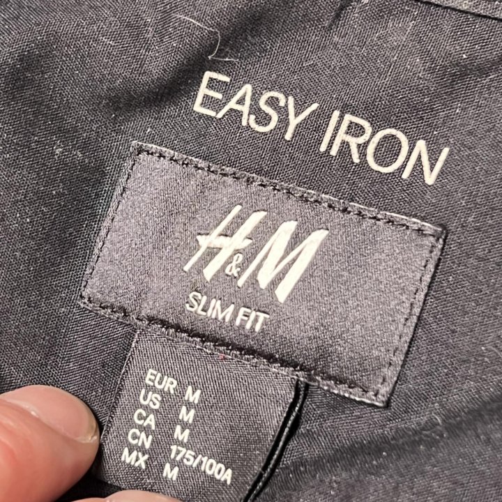 Рубашка мужская H&M Slim Fit, размер М, черная