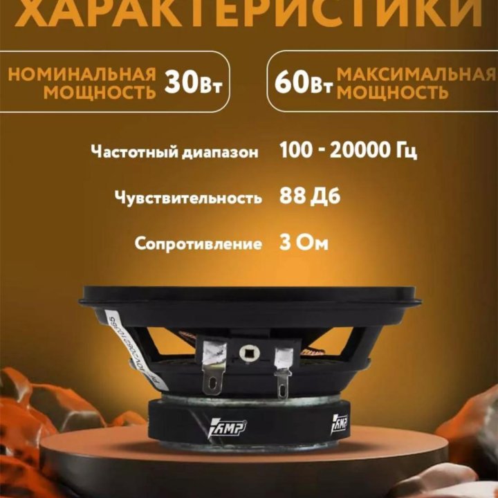 Динамики Amp. 10 см. Новые. 2 шт.