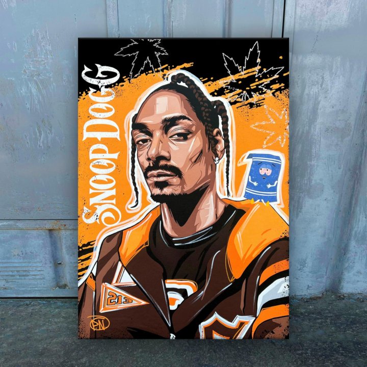 Картина н холсте, Snoop DOG, 70Х100СМ, акрил