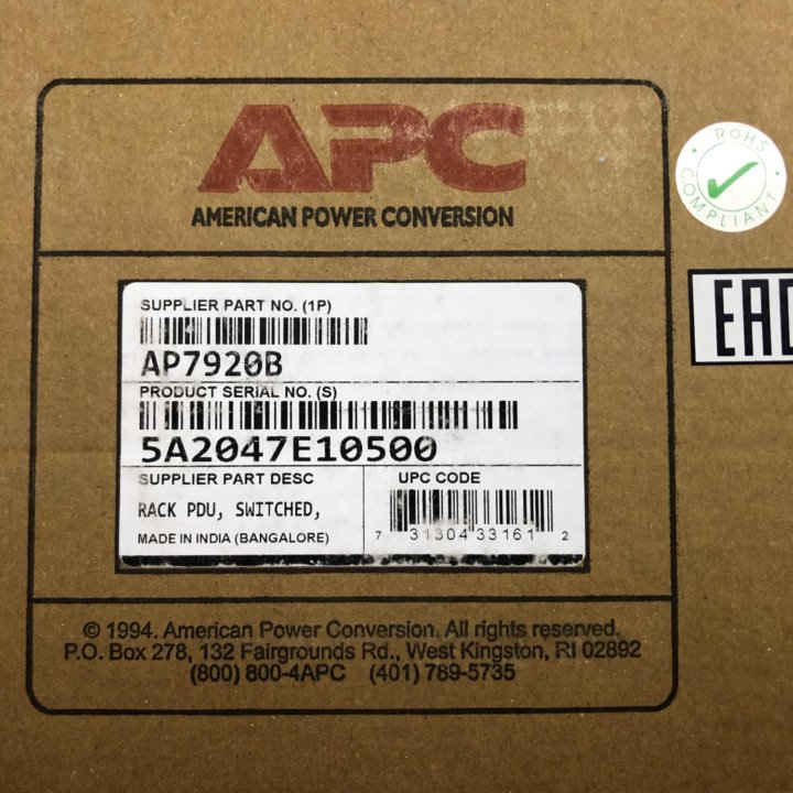 Блок розеток APC AP7920B 8 розеток