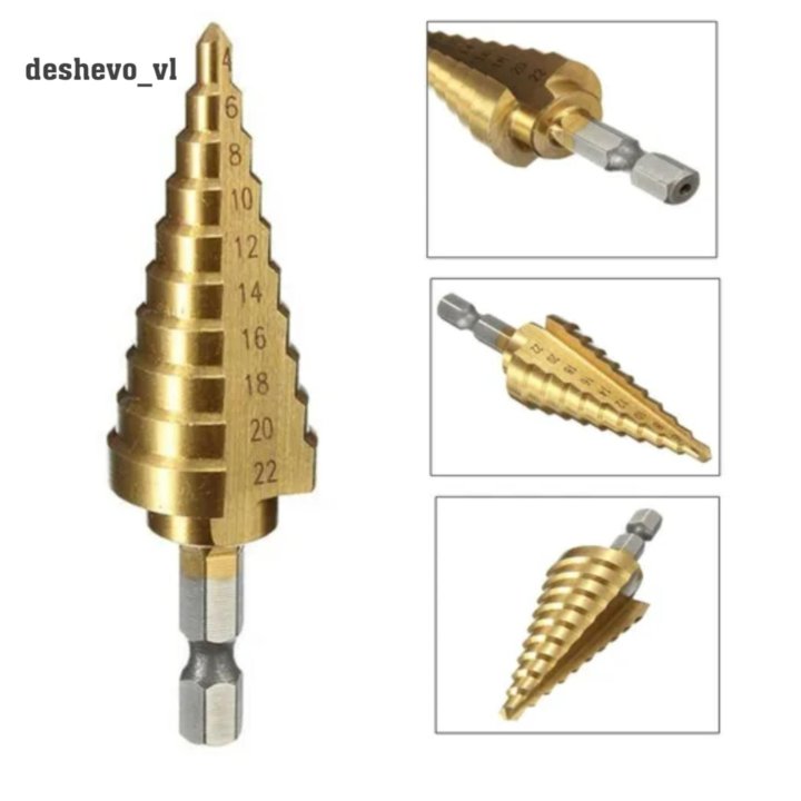 Сверло ступенчатое 4-22/пластиковый кейс.