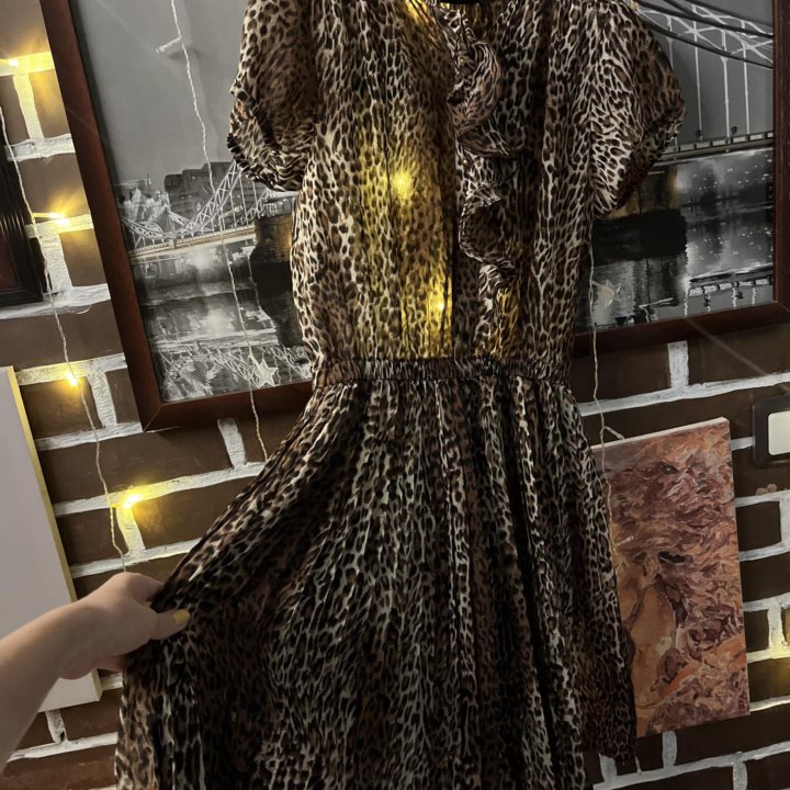 Платье , леопард  “Lime”