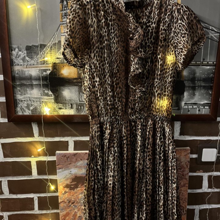 Платье , леопард  “Lime”