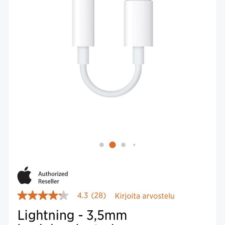 Адаптер Apple Lightning to 3.5 jack