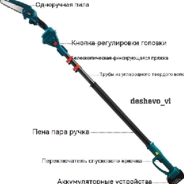 Набор 3в1MAKOTA/ЦЕПНАЯПИЛА+СЕКАТОР+ШТАНГА