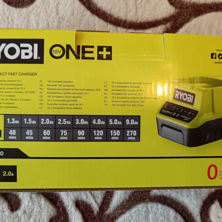 Зарядное устройство ONE+ Ryobi