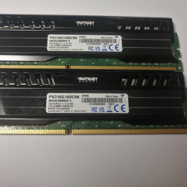 Оперативная память Patriot 2x8Gb 1600MHz