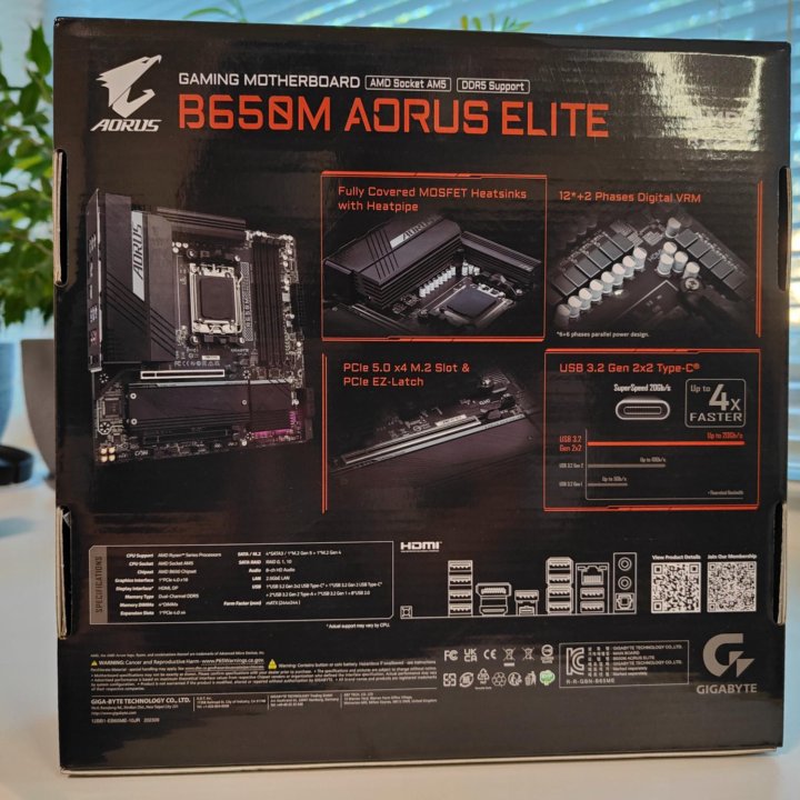 Материнская плата gigabyte B650M aorus elite новая