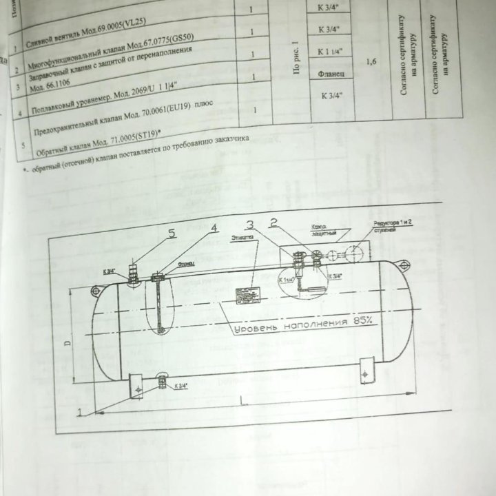 Газгольдер на прицепе тентованный