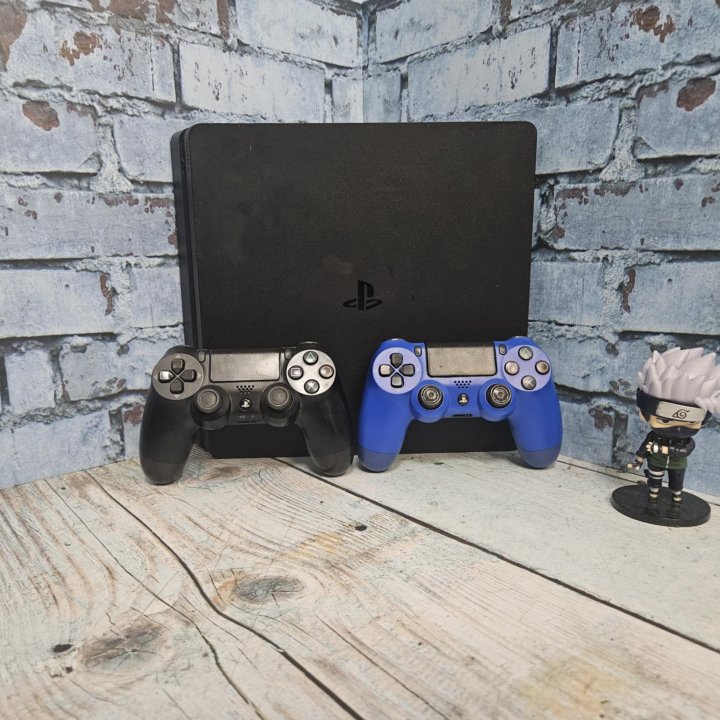 PS4 SLIM 1TB 2 геймпада + 1000 игр