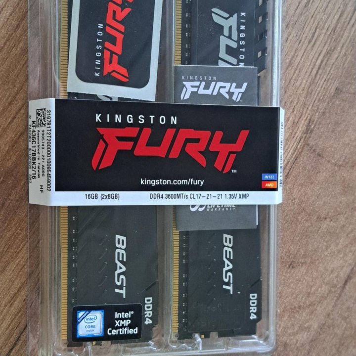 Оперативная память 16GB DDR4 3600MHZ Kingston Fury