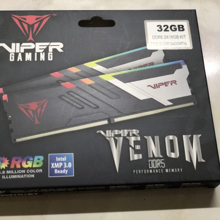 Память DDR5 Patriot Viper Venom RGB 32 гб 6400