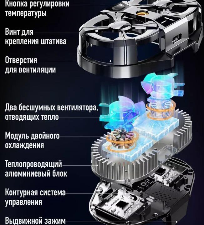  Двойной кулер на смартфон SL-07 датчик t