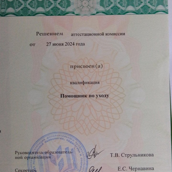 Помощник по уходу