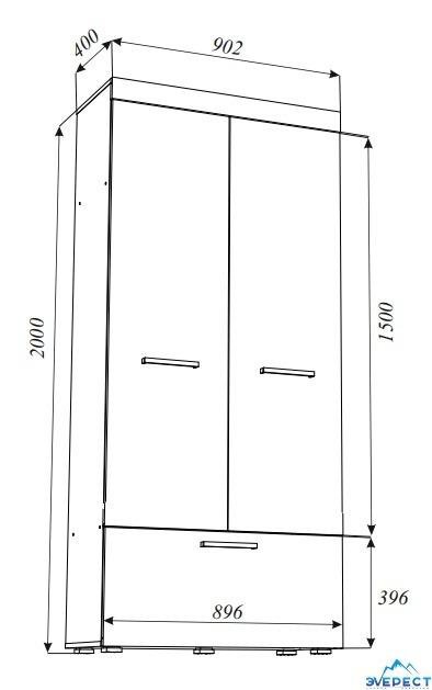 Шкаф 2-х створчатый 